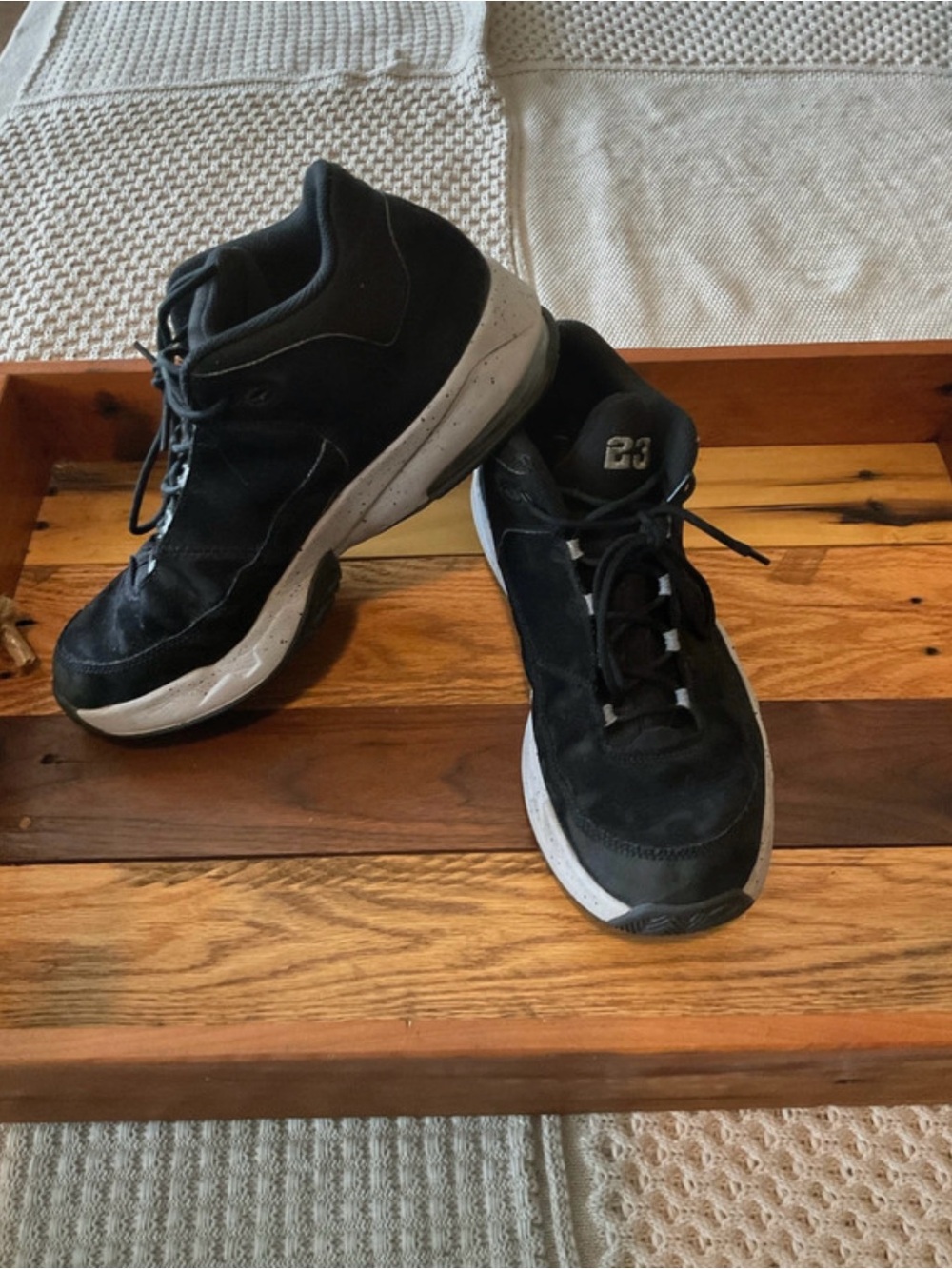 Jordan Men's Black and White Low-Top Athletic Shoes 11